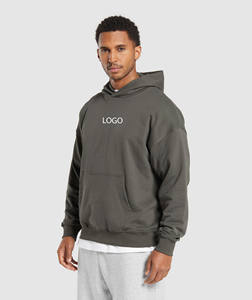 OEM sólido en blanco pulóver 100% algodón elegante Cultivo de gran tamaño sudaderas con capucha hombres 400GSM entrenamiento y Jogging sudaderas con capucha - Product Image 3