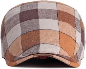 Gorra plana de algodón para hombre, transpirable, ligera, para conducir, gorra de hiedra a cuadros para hombre, sombrero de golf retro de estilo británico para caballero - Product Image 1