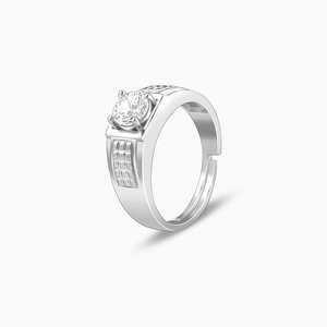 Men's Classic Stud Moissanite <b>Diamond</b> Ring 925 Sterling Silver Round Brilliant Cut Fashion <b>Jewelry</b> - Product Image 4