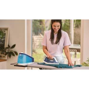 Fer à repasser électrique 2200 W avec générateur de vapeur 1,7 L et semelle en céramique bleue, défroisseur portable pour usage domestique et hôtelier - Product Image 1