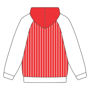 KAP Grey Pullover Hoodie Red Raglan Sleeves Pinstripes Mezcla de algodón Greek Fraternity Apparel Divine Nine HBCU Greek Merch - Product Image 3