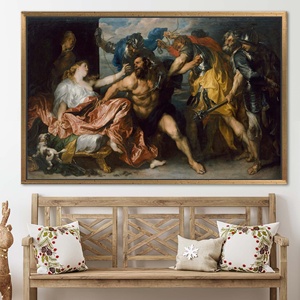 Lienzo Impreso: Samson y Delilah, Obra de Arte Clásica Famosa, Decoración Vintage, 1 Pieza: Marco Dorado - Product Image 1