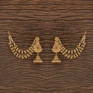 Buy Online Export Quality Antique Jhumki Style Bahubali Earring With Matte Gold Plating 217226