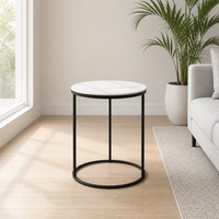 Table basse moderne en métal durable de style marbre nordique, panneau simple, pour salon, balcon, chambre à coucher