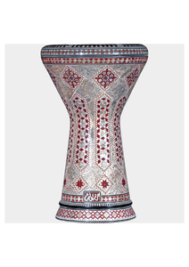 Gawharet El Fan Rojo Borgoña para Tambor Darbuka de Mosaico Hecho a Mano en Aluminio - Product Image 4