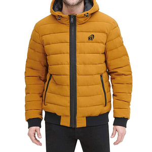 Nouveauté Veste matelassée à col montant en coton pour homme, manches longues, tenue décontractée d'hiver en stock - Product Image 1