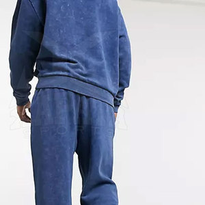 Conjuntos Deportivos de Invierno para Hombre, Transpirables, de Alta Calidad, Estilo Urbano, Lavado Ácido, Sudadera Holgada, 100% Algodón - Product Image 2