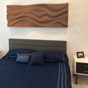 Art mural moderne en bois 3D sur mesure de luxe, art déco, fait à la main, tête de lit paramétrique pour fête d'anniversaire et décoration de la maison - Product Image 3
