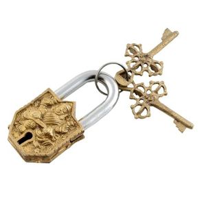 Haute qualité Vintage en laiton massif fait serrure traditionnelle meilleure qualité fait à la main serrures antiques fer cadenas et clés Style Vintage - Product Image 6