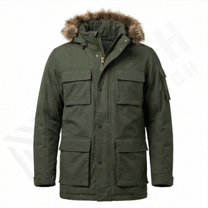 Parka coupe-vent d'hiver, veste unie, fermeture éclair, élégante, décontractée, vêtement d'extérieur, prix de gros, valeur, veste thermique pour la neige - Product Image 1