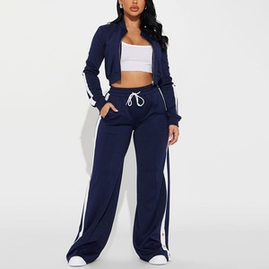 Conjunto Deportivo Casual de Otoño para Mujer, Talla Grande, 2 Piezas, Chaqueta con Capucha y Cremallera, Pantalones Deportivos Holgados de Pierna Recta - Product Image 4