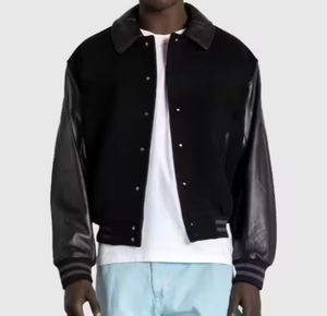 Taille personnalisée Logo Letterman Patchwork Baseball Varsity Veste pour hommes Col montant avec Logo avant Position Hommes Style décontracté - Product Image 3