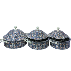 Elegant Hexagonal Pattern <b>Ceramic</b> <b>Casserole</b> <b>Dish</b> Set <b>With</b> <b>Lids</b> Multi-Size Porcelain Serving Bowls For Kitchen & Dining - Product Image 6