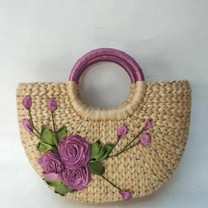 Sac fourre-tout en rotin en gros sac à main de plage en jacinthe d'eau pour dame de plage d'été écologique fabriqué au Vietnam - Product Image 5