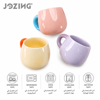 Tasses en céramique mignonnes en gros, en stock, prix d'usine, avec poignée épaisse et blocs de couleur, pour cadeaux promotionnels
