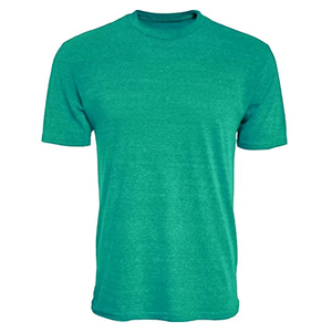 T-shirt pour homme, vert, manches courtes, col rond, tricot doux, coupe ample, couleur unie, tissu 100% coton, séchage rapide, respirant - Product Image 1