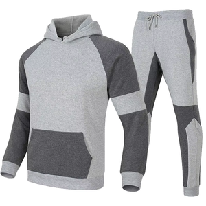 Comprar al por mayor de bloque de color personalizable Sudadera con capucha Jogger conjunto para los hombres invierno otoño conjunto para los hombres - Product Image 1