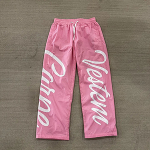 Men's High Quality Loose Nylon Sweatpants Custom Logo Drawstring Pockets Waterproof Streetwear <b>Stacked</b> Casual Digital Print - Product Image 2