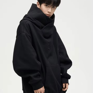 เสื้อสเวตเตอร์โอเวอร์ไซส์ของผู้หญิงเสื้อมีฮู้ดคอเต่าลำลองทรงหลวมยูนิเซ็กส์เสื้อสเวตเชิ้ตฮิปฮอปมีสไตล์ - Product Image 1