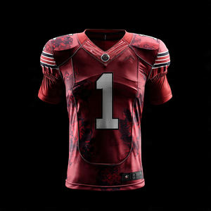 Maillots de football américain 100% polyester, hauts d'équipe, numéro d'équipe, col en V, maillot de football unisexe, hauts de sport, maillots de football - Product Image 3