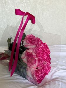Sac de transport transparent personnalisé avec logo pour bouquet de fleurs, sac d'emballage imperméable pour bouquet de fleurs, boîtes à roses, emballage pour fleurs - Product Image 3