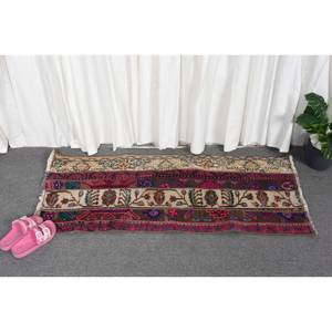 Vintage 18x4ft rojo beige estilo Kilim alfombra turca área grande lana rectángulo Patchwork diseño para entrada pasillo 10mm - Product Image 4