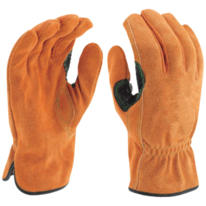 Guantes de conductor de cuero dividido de piel de vaca reforzada de alto rendimiento Guantes de seguridad de construcción resistentes al calor resistentes a chispas - Product Image 5