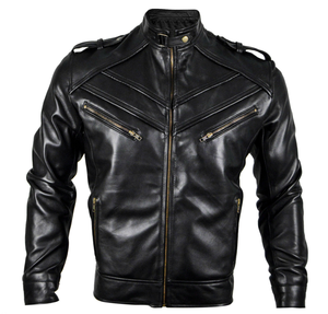 Chaqueta de Cuero Delgada para Hombre al por Mayor con Cuello Alto y Logotipo Frontal - Transpirable, Impermeable, Cálida para Invierno en Colores y Tallas Personalizadas - Product Image 4