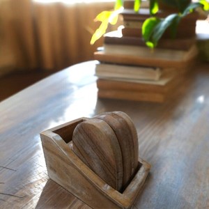 Posavasos de madera cortados con láser de alta demanda con posavasos de nogal para restaurantes y hoteles - Product Image 6