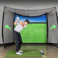 Filet d'entraînement de golf classique 10 x 8 pieds avec écran d'impact et simulateur vierge – Choisissez des graphiques imprimés
