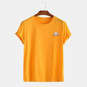 Camiseta informal de gran tamaño de alta calidad para hombre 2025, impresión personalizada, hombro caído, transpirable, peso pesado, cuello redondo, diseño estampado - Product Image 2