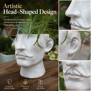 Pot de fleurs artistique nordique en forme de tête humaine, sculpture en résine, pot à succulentes, buste de statue grecque, <span class=keywords><strong>vase</strong></span> pour table - Product Image 2