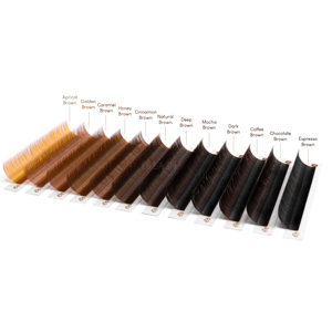 Cils en éventail brun pré-faits 0.03 0.05 0.07 volume russe couleur naturelle produits pour cils en gros étiquette privée longue durée - Product Image 6