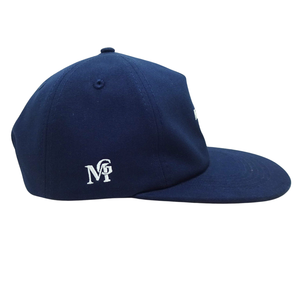 OEM ODM Custom 5 Panel <b>Navy</b> Blue Embroidered Snapback Cap Adjustable Strap Cotton Material Stylish for Streetwear Men and Women - Product Image 5