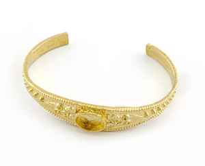 Fabriqué à la main 100% pur laiton Floral Designer large manchette Bracelet réglable Bracelet cadeau pour maman - Product Image 1