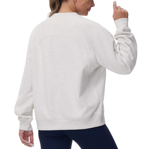 Sweat-shirt à col rond en molleton de coton de haute qualité pour femmes Logo personnalisé Manches longues Surdimensionné Sweat-shirt d'hiver pour femmes - Product Image 2