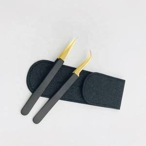 แหนบต่อขนตาปลอมสีดำทอง - Product Image 4