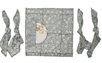 Ensemble de serviettes en coton 100% imprimées à la main avec des motifs floraux - Écologiques, durables, style américain, pour mariage, maison, restaurant, décoration de table