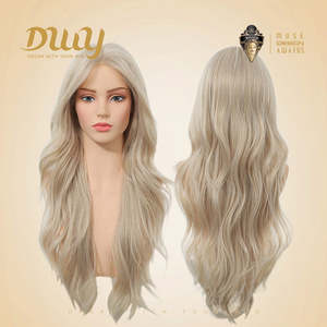 Calantha 28 Inch Wavy Blonde Glueless Synthetic Wig DWY New Design Filter Lace for Women Loose Wave Style - Product Image 2