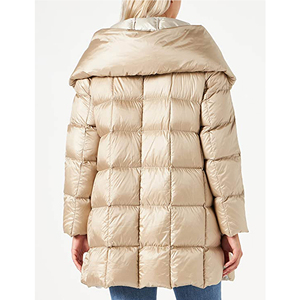 Premier élégant long manteau d'hiver matelassé pour les femmes luxueux à capuche tissu tissé de haute qualité Design chaud et élégant - Product Image 3