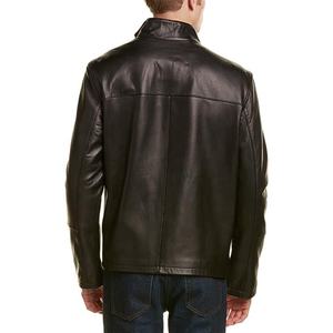 Nueva llegada personalizada a prueba de viento Casual negro montar motorista motocicleta hombres chaquetas de cuero elegante moda chaquetas de cuero genuino - Product Image 2