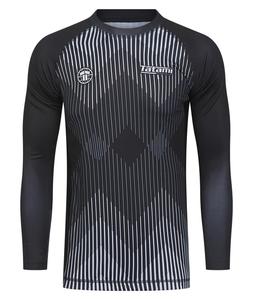 Rashguard à manches courtes rayé, UPF50, respirant - Noir - Product Image 1