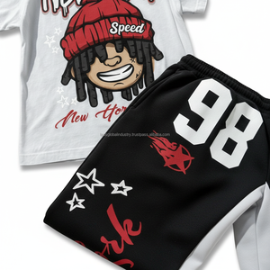 Mens Streetwear <b>T</b>-Shirt Jogger Set High Quality Cotton Eco-Friendly Lightweight Printed <b>Track</b> Pants Custom Cartoon Print 220/240 - Product Image 2