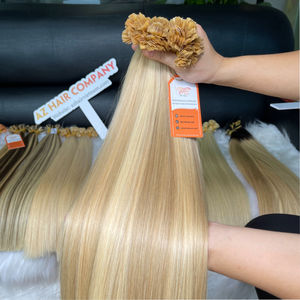 เคราตินปลายแบนต่อผม Remy เวียดนาม100% มนุษย์ผมคู่วาดบริสุทธิ์ดิบที่ยังไม่ได้ผมบริสุทธิ์ดิบ - Product Image 1