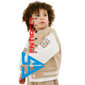 Vestes d'université de baseball pour enfants unisexes avec logo brodé personnalisable Vêtements d'extérieur d'hiver pour bébés garçons 100% Polyester Plain Dye Most - Product Image 2