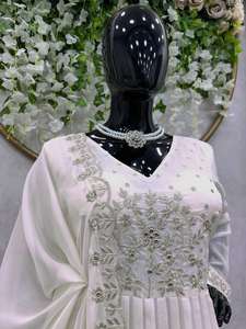 ชุดกูร์ตาชุดกระโปรงยาวปักลายดอกไม้สำหรับผู้หญิงชุดกระโปรงผ้าคอตตอนสำหรับปาร์ตี้สไตล์โบฮีเมียนฤดูร้อน - Product Image 2