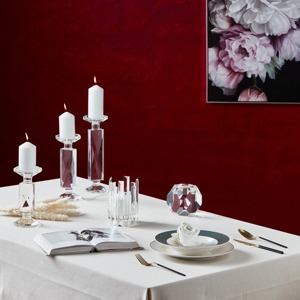 Portavelas de Cristal Brillante, Elegante Adorno Decorativo, Centro de Mesa Estilizado, Ambiente Romántico y Festivo para el Hogar - Product Image 4