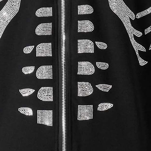 Peso ligero casual streetwear Drop Shoulder Anti-pilling transpirable Active Wear Plain Women Rhinestone Hoodies - Product Image 5