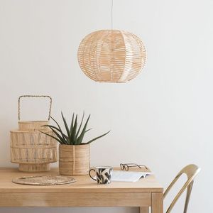 Handcrafted Modern Weave Rattan Lamp <b>Shade</b> Eco-Friendly <b>Bamboo</b> Chandelier Natural Seagrass Pendant <b>Lights</b> French for Home Decor - Product Image 2