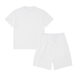 ชุดเสื้อยืดและกางเกงขาสั้นผ้าคอตตอน100% แห้งเร็วของผู้ชายมาใหม่2025เสื้อยืดและกางเกงขาสั้นมีลายปิดแน่น - Product Image 6